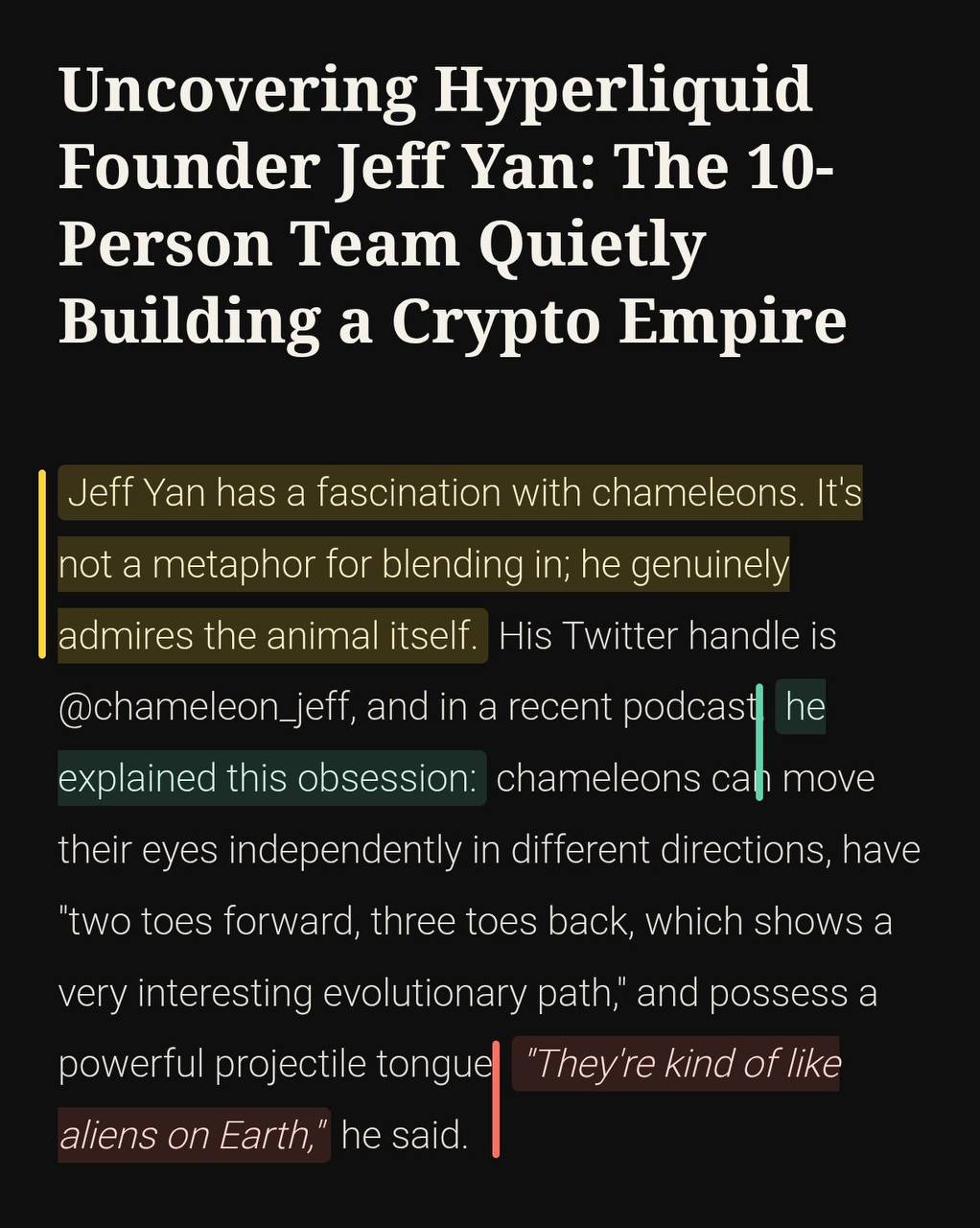 Medium article: Jeff Yan and his fascination with chameleons